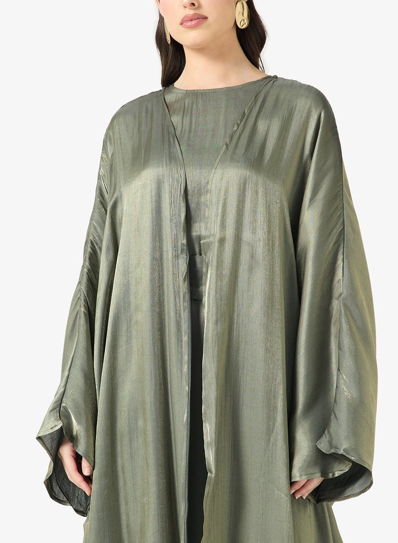 Khizana Tonal Abaya With Inner Dress - Image 3