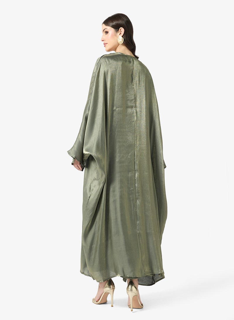 Khizana Tonal Abaya With Inner Dress - Image 2