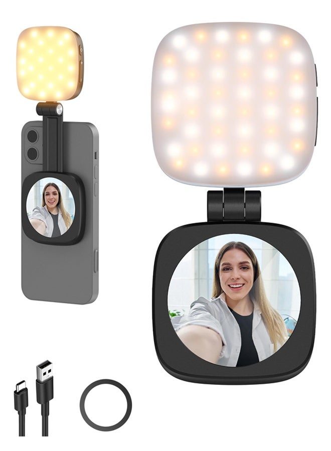 Sahramart Black Magnetic Led Selfie Light for iPhone, Portable Selfie Fill Light for iPhone, Pocket Size Phone Light for Video Recording/Selfies/TikTok/Live Streaming - Image 1