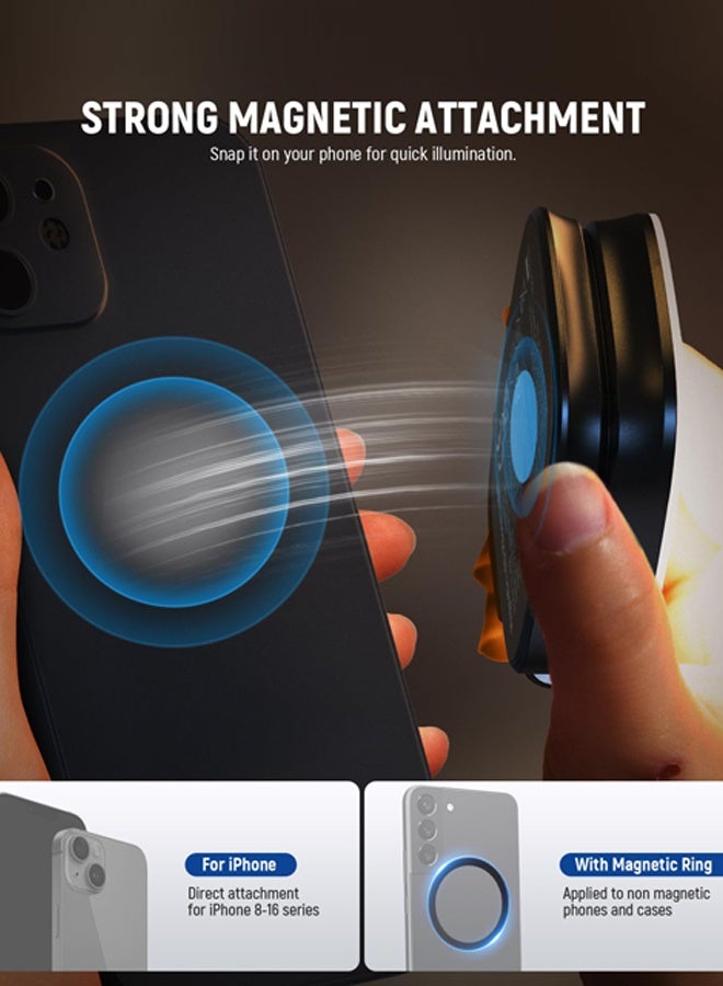 Sahramart Black Magnetic Led Selfie Light for iPhone, Portable Selfie Fill Light for iPhone, Pocket Size Phone Light for Video Recording/Selfies/TikTok/Live Streaming - Image 4