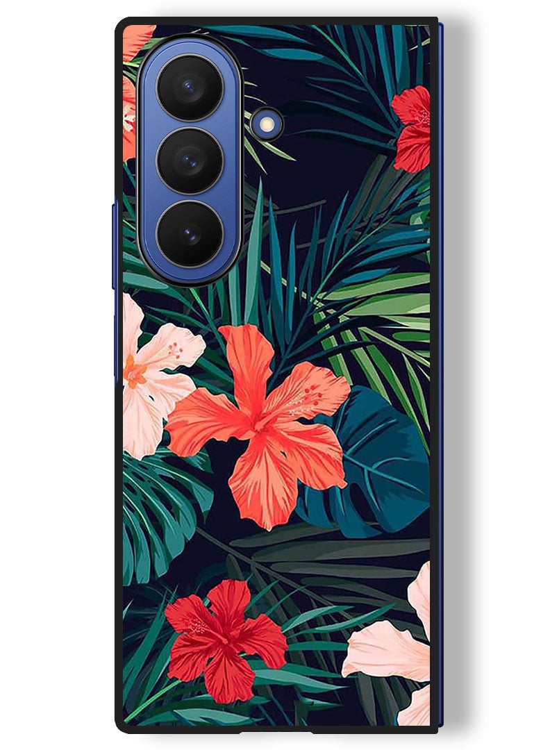 Theodor Case Compatible with Samsung Galaxy Z Fold 7 - 8 Inch Protection Shockproof Bumper Cover Flowers (2) - Image 1