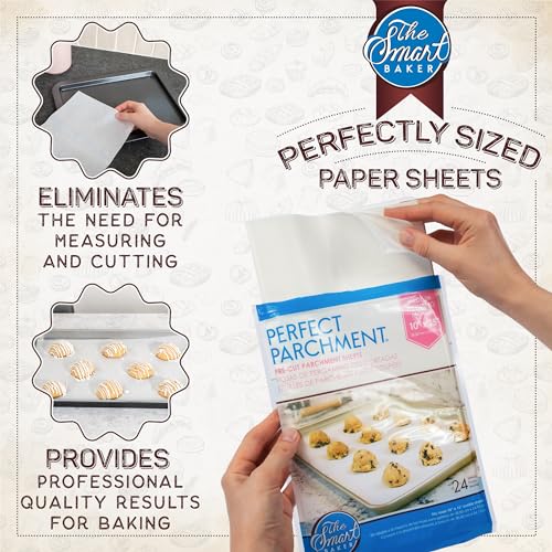 The Smart Baker Parchment Paper Sheets for Baking: Oven Safe Parchment Paper, Parchment Sheets, Bakery Quality Baking Paper for Perfect Result, Greaseproof Nonstick 24 pieces Pre-Cut Baking Sheets 11 x 17”, Large - Image 4