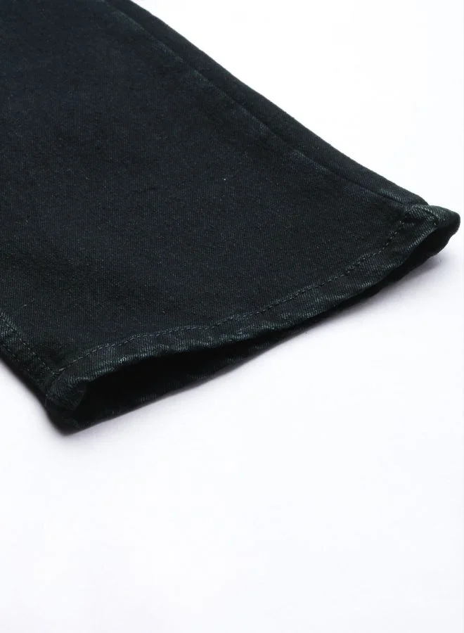 شركة المرآب الهندية Men Bootcut Solid Mid-Rise Stretchable Jeans
