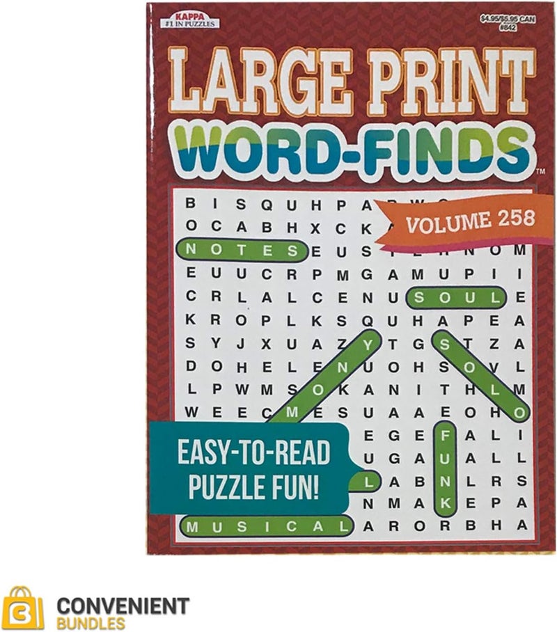 Kappa Word Search Puzzle Book Bundle 4Pack Bundle EasytoRead Large Print  80 Challenging Searching Games Each  Men Women Adults Seniors  Less Eye Fatigue  Strain - Image 2
