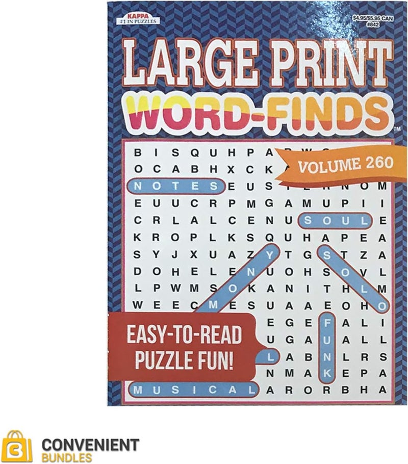 Kappa Word Search Puzzle Book Bundle 4Pack Bundle EasytoRead Large Print  80 Challenging Searching Games Each  Men Women Adults Seniors  Less Eye Fatigue  Strain - Image 3