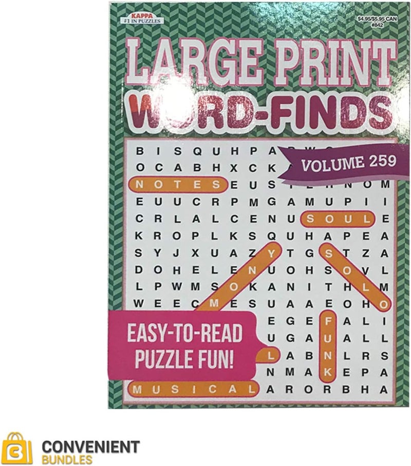 Kappa Word Search Puzzle Book Bundle 4Pack Bundle EasytoRead Large Print  80 Challenging Searching Games Each  Men Women Adults Seniors  Less Eye Fatigue  Strain - Image 4