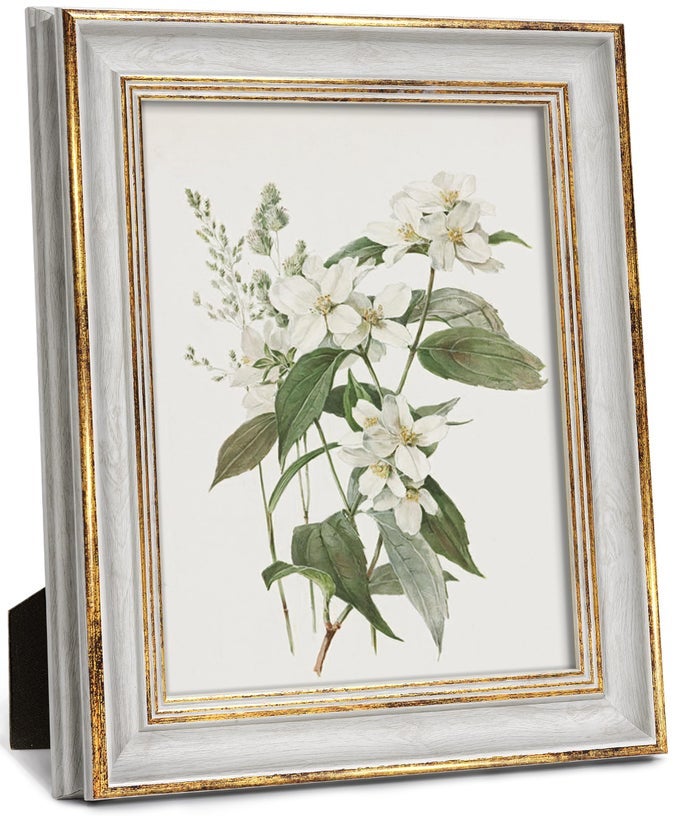 8X10 PICTURE FRAME WHITE GOLD VINTAGE ANTIQUE RETRO 8 X 10 PHOTO FRAME DESK AND WALL HANGING WEDDING GIFT FOR MOM GRANDMA FAMILY FRIENDS