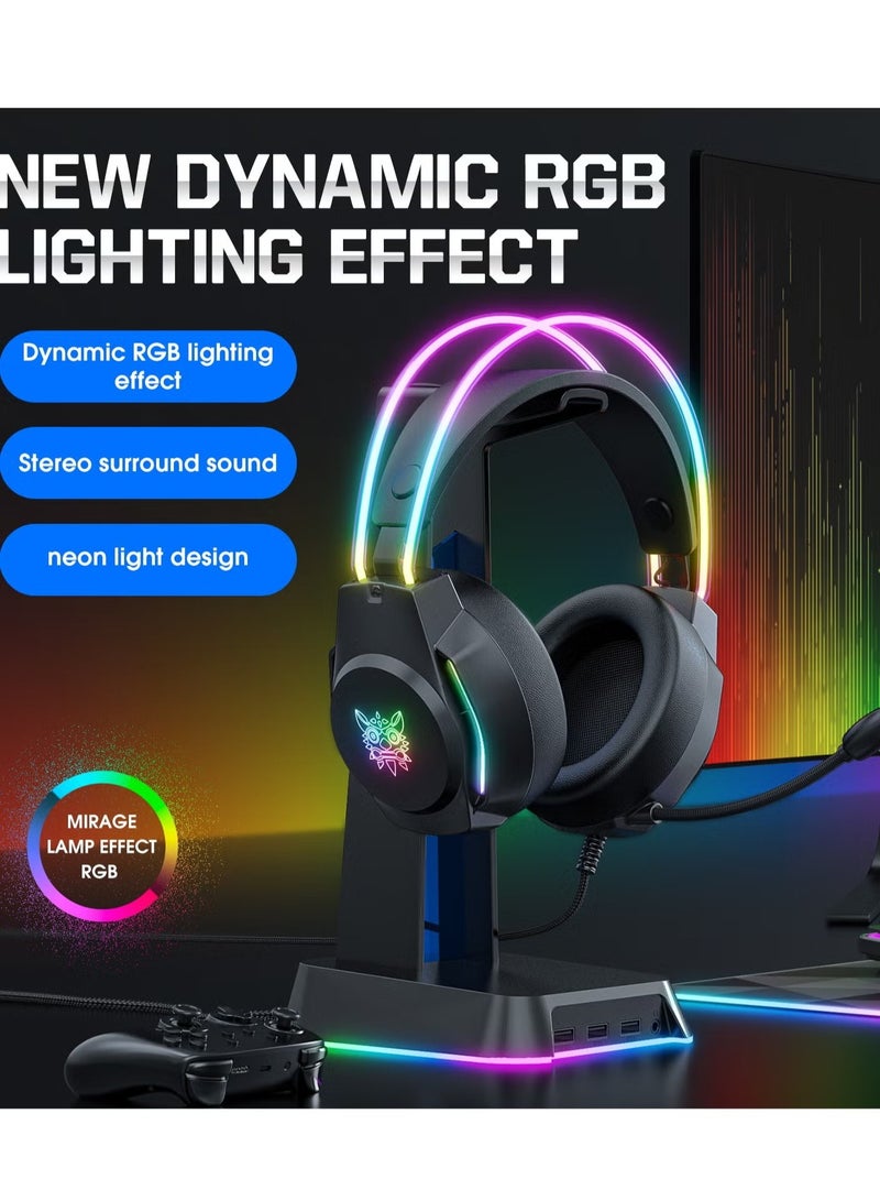 أونيكوما سماعات رأس سلكية للألعاب X26 فوق الأذن مع ميكروفون لأجهزة PS4/PS5/XOne/XSeries/NSwitch/PC - Image 3