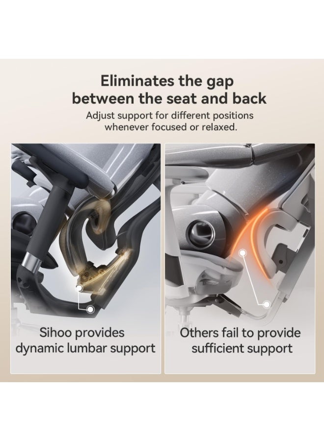 SIHOO Doro C300 Ergonomic Office Chair with Ultra Soft 3D Armrests, Dynamic Lumbar Support for Home Office Chair, Adjustable Backrest Desk Chair, Swivel Big and Tall Computer Chair Black - Image 5