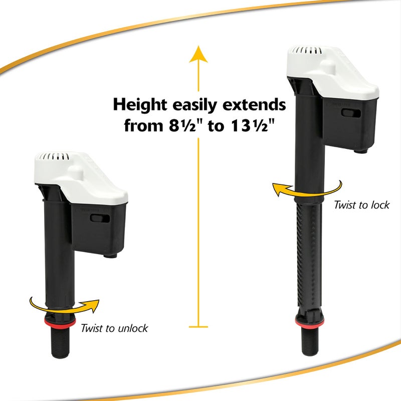 Korky QuietFILL Toilet Fill Valve - Universal Fits 99% of Toilets - Easy Height Adjust for Fast Install, 528 - Image 2