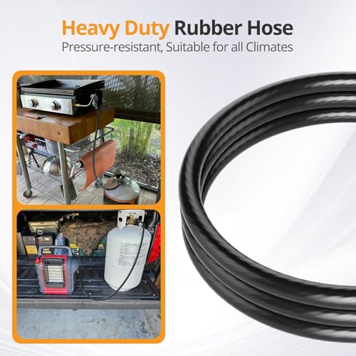 Jakivew 4FT Propane Adapter Hose for 20lb Tanks – 20lb to 1lb Converter with QCC1 Fitting, Fits Coleman Stove, Buddy Heater, Blackstone Griddle, Weber Q Grill & More - Image 3