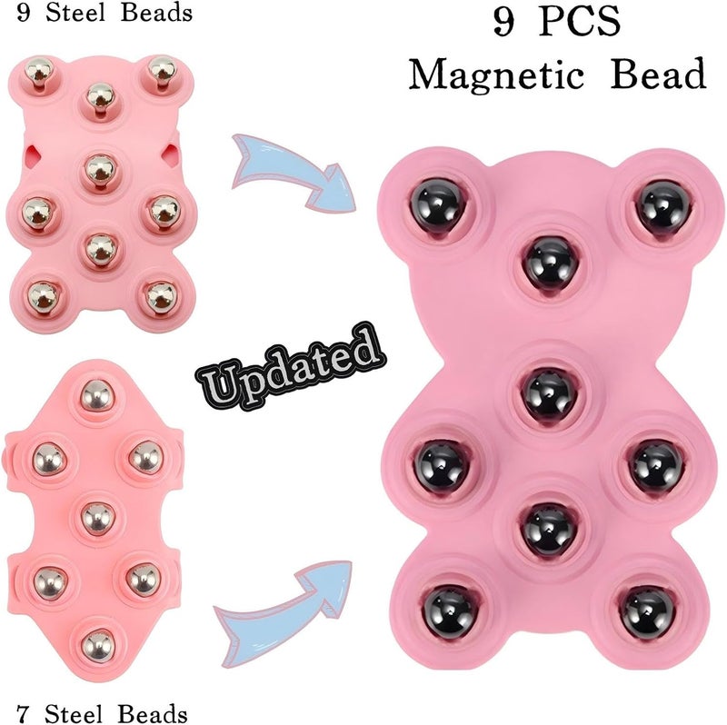 KINTEGOOD Handheld Massage Roller Glove 9 Magnetic Roller Balls Deep Tissue Body Massager for Muscle Pain Relief Back Neck Shoulder Portable Design for Home and Office Use - Image 3