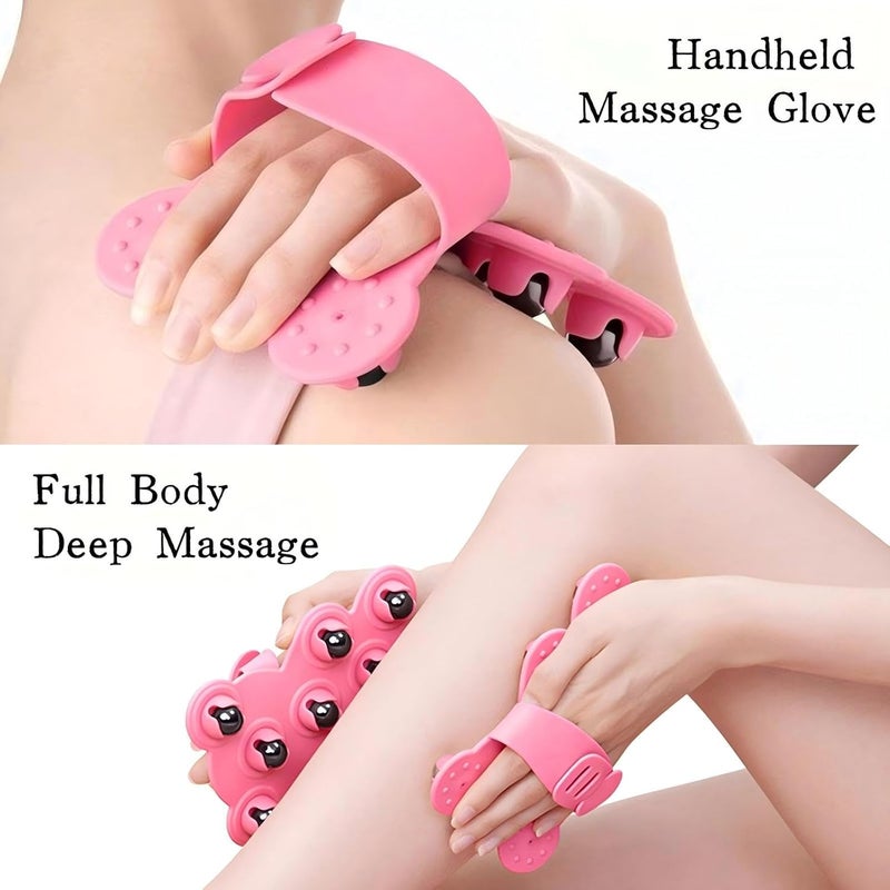 KINTEGOOD Handheld Massage Roller Glove 9 Magnetic Roller Balls Deep Tissue Body Massager for Muscle Pain Relief Back Neck Shoulder Portable Design for Home and Office Use - Image 2