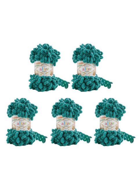 5 Pcs Alize Puffy 847 Micropolyester Hand Knitting Yarn For Blanket
