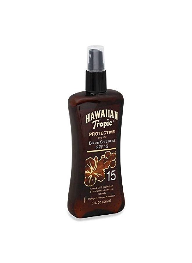 Hawaiian Tropic 8 Oz. Protective Dry Oil Sunscreen Pump Spray Spf 15  - Image 1