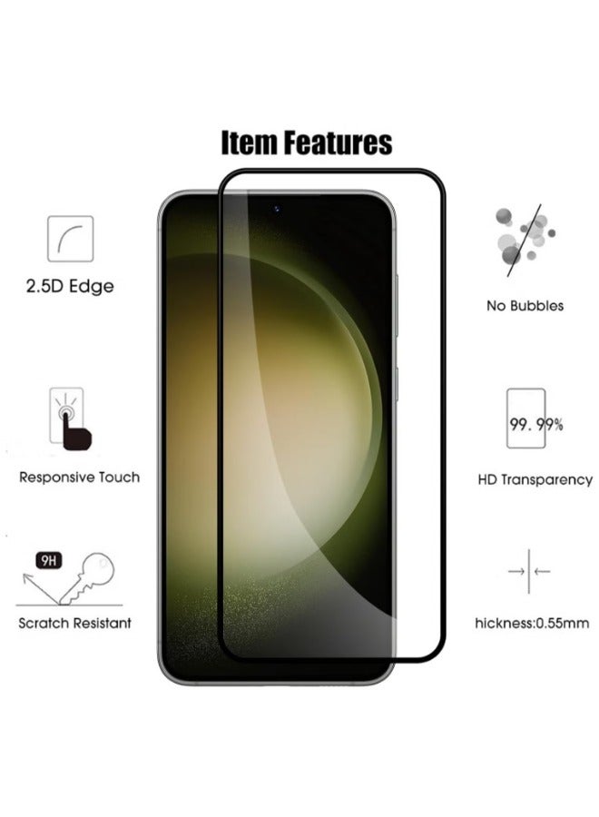 Screen protector for Samsung Galaxy S 24 tempered glass protector full edge-to-edge glue 9 hours hardness anti-fingerprint curved edges scratch-resistant glass for Samsung Galaxy S 24