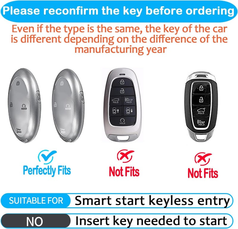 Tukellen Key Fob Cover for Hyundai Ioniq 6, Grandeur GN7, KONA - Red TPU Protector for 5-Button Smart Key - Image 2