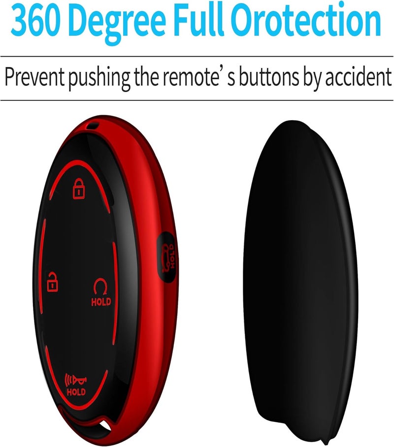 Tukellen Key Fob Cover for Hyundai Ioniq 6, Grandeur GN7, KONA - Red TPU Protector for 5-Button Smart Key - Image 4