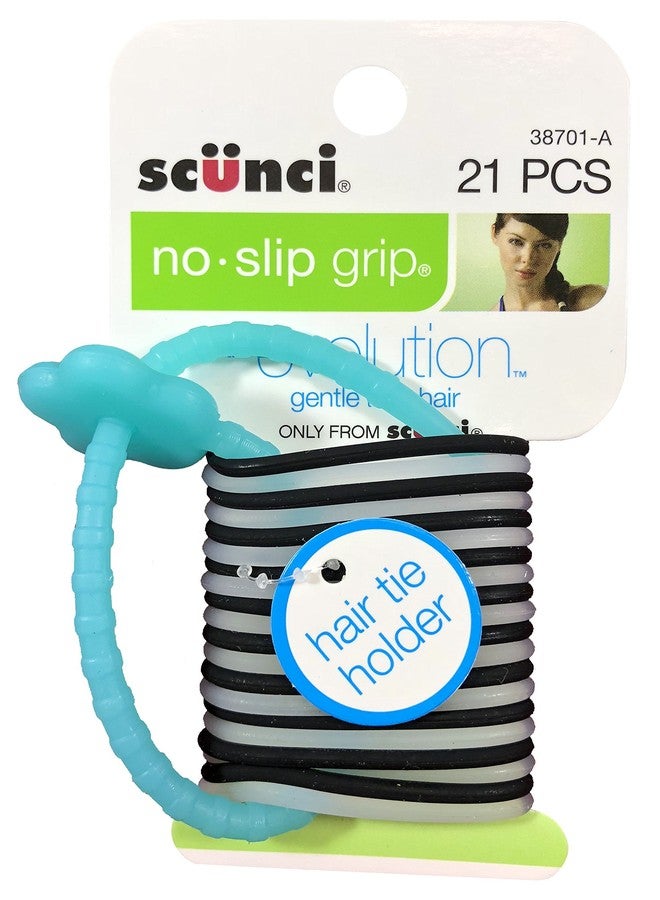 Scunci No-Slip Grip Gel Evolution Ponytailers with Holder,21-Pieces per pack,1-Pack - Image 1