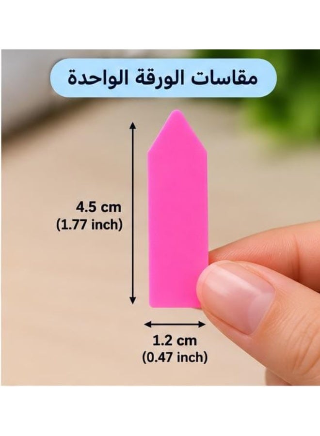 طقم فواصل صفحات لاصقة بشكل سهم – 4 قطع، 5 ألوان فلورسنت لتحديد وتنظيم الصفحات - Image 3