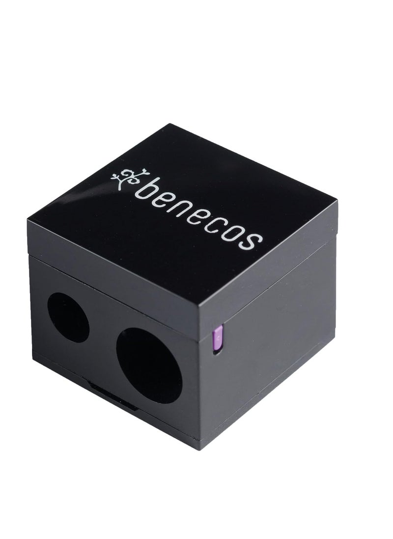 Benecos double sharpener for cosmetic pencils - with integrated cleaning spatula  - Image 1