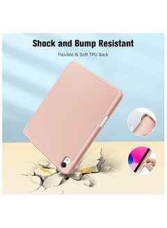 MahMir ProCase for iPad 10th Gen Case with Pencil Holder 2022 iPad 10.9 Inch Case,iPad (A16) 11inch 11th 2025 Gen, Clear Transparent Back Shell Trifold Protective Cases Shockproof Cover for 2022 iPad 10th Gen A2696 A2757 A2777 -Rose Gold  - Image 4