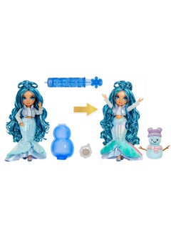 RAINBOW HIGH Winter Wonderland Skyler - Blue 11” Fashion Doll With Magic Snow Hidden In Fashion That Puffs Up With Water, And Snowman Kit, Great Gift For Kids 4-12 Years Old  - Image 2