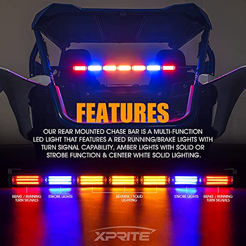 Xprite 30 UTV RZR Chase Strobe Flashing Light Bar with Brake Reverse Turn Signal Function Rear Safety Lightbar for Polaris XP 1000 900 CanAm Maverick X3 SxS Yamaha ATV Off Road RBYYYBR - Image 3