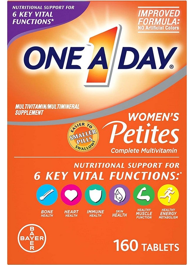 ONE A DAY مكمل غذائي متعدد الفيتامينات للنساء من Petites يحتوي على فيتامين أ وفيتامين ج وفيتامين د وفيتامين هـ والزنك لدعم صحة المناعة* وفيتامينات ب والبيوتين وحمض الفوليك (على هيئة حمض الفوليك) والمزيد، 160 قطعة - Image 2