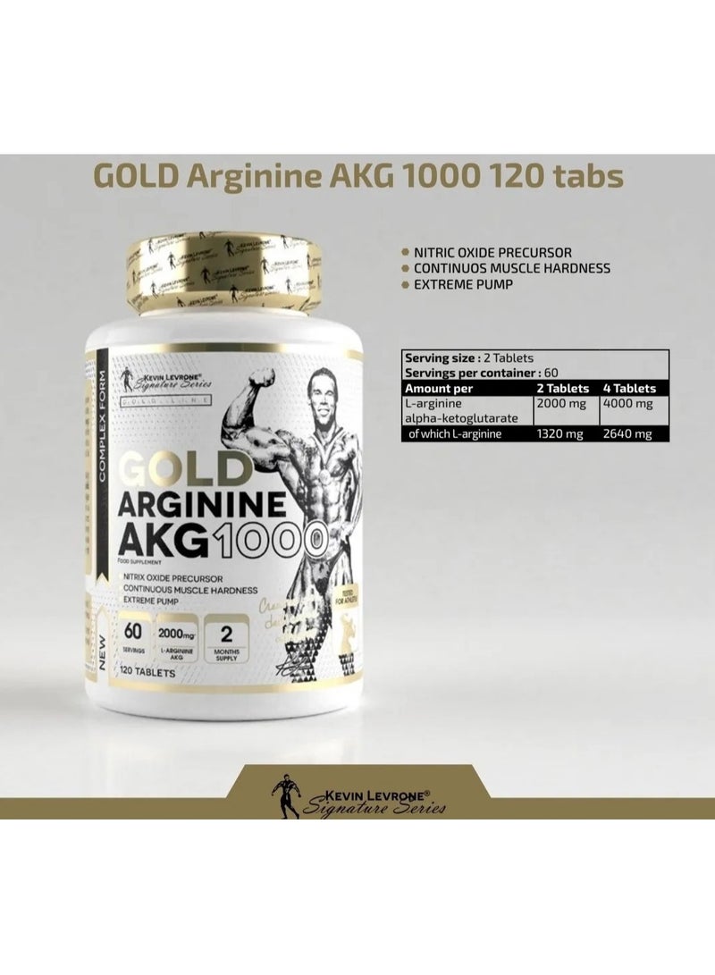 KEVIN LEVRONE Gold Arginine AKG 1000 120 Tablets - Image 2