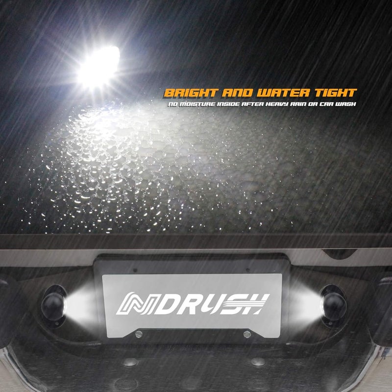 NDRUSH LED License Plate Light Tag Lamp with Wiring Harness for Dodge Ram 1500 2500 3500 (1994-2001) - 6500K White - Image 4