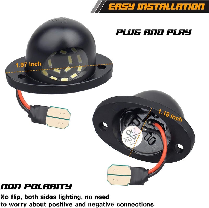 NDRUSH LED License Plate Light Tag Lamp with Wiring Harness for Dodge Ram 1500 2500 3500 (1994-2001) - 6500K White - Image 3