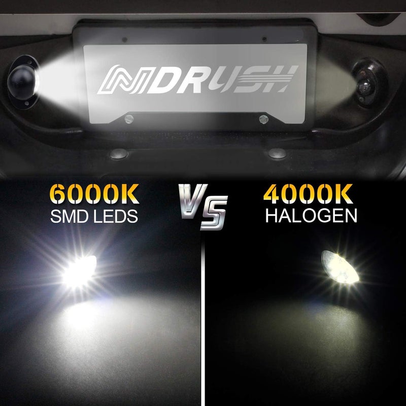 NDRUSH LED License Plate Light Tag Lamp with Wiring Harness for Dodge Ram 1500 2500 3500 (1994-2001) - 6500K White - Image 5