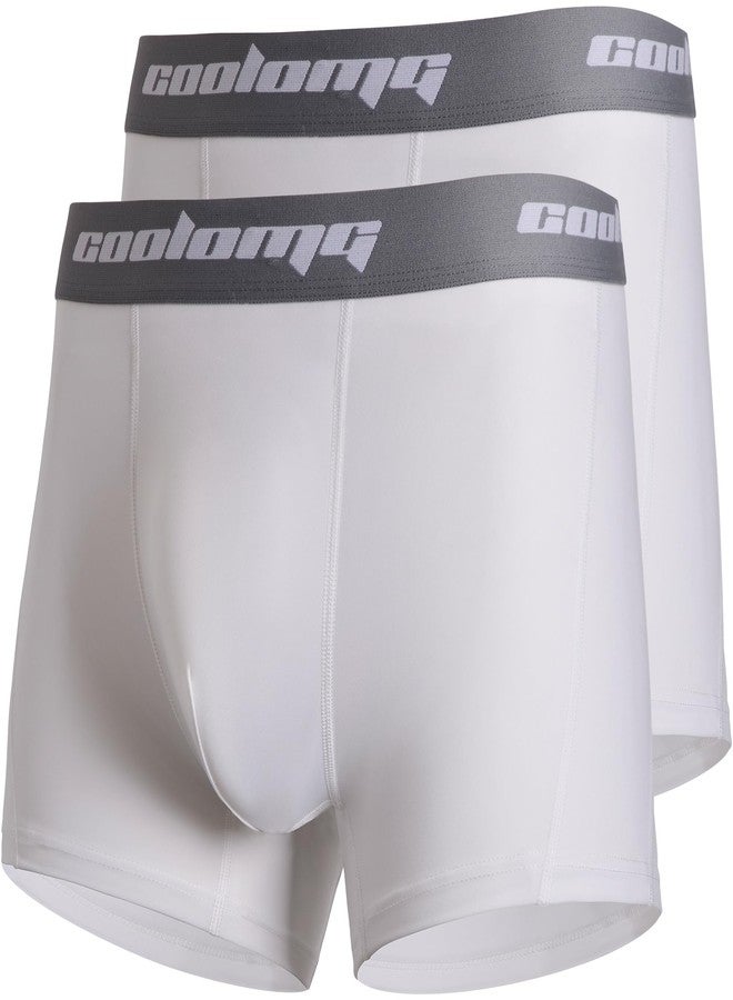 COOLOMG Youth Boys Compression Shorts with Cup Pocket Baseball Football - Image 1