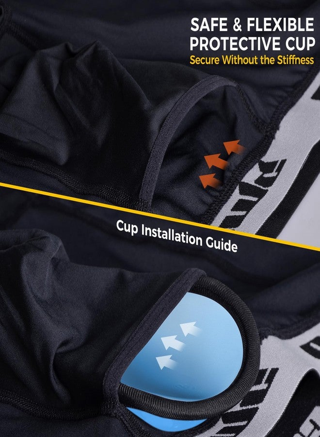 COOLOMG Youth Boys Compression Shorts with Cup Pocket Baseball Football - Image 3