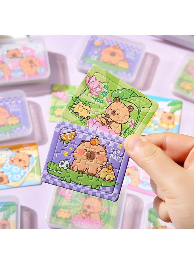 5 Pieces of Cute Capibala Scene Puzzles for Kids & Teens - Challenging Mini Puzzles , Perfect for Relaxation and Home décor - Great for Beginners and DIY Enthusiasts, Educational and Stress-relieving Activities for 4-6 Year Olds - Image 3