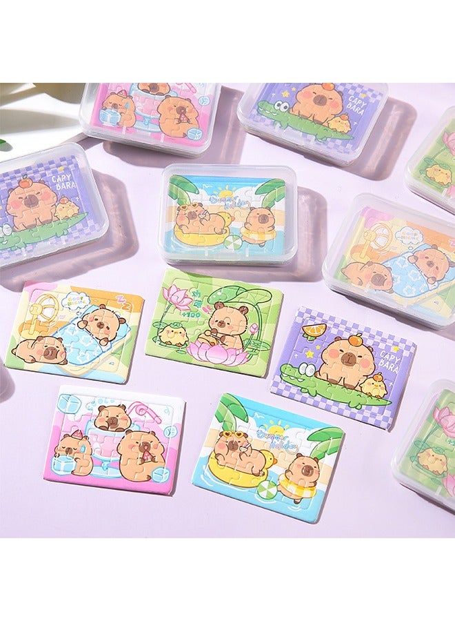 5 Pieces of Cute Capibala Scene Puzzles for Kids & Teens - Challenging Mini Puzzles , Perfect for Relaxation and Home décor - Great for Beginners and DIY Enthusiasts, Educational and Stress-relieving Activities for 4-6 Year Olds - Image 4