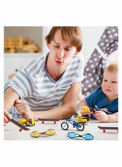 Y&D Mini Skateboard Finger Toys Set 18 Pieces Includes Skateboards Bikes Scooter Scooters and Matched Wheels Tools Accessories Educational for Party Favors  - Image 5