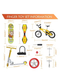Y&D Mini Skateboard Finger Toys Set 18 Pieces Includes Skateboards Bikes Scooter Scooters and Matched Wheels Tools Accessories Educational for Party Favors  - Image 3