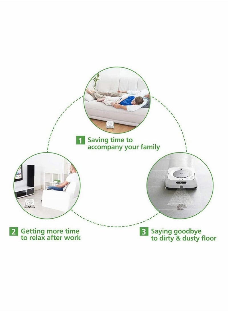 Mopping Pads, Washable and Reusable Mopping Pads for iRobot Braava Jet m6 6110 Wi-Fi Connected Robot Mop 6 Pack 3 Wet Pads and 3 Dry Pads