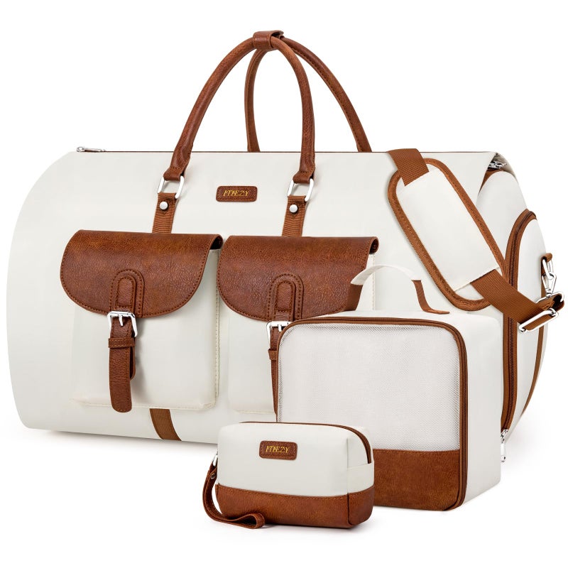 ITIEZY Garment Duffle Bag for Travel - Convertible Carry on Garment Duffel Travel Bag for Women Men Large Weekender Bag with Shoes Pouch 2 in 1 Hanging Suit Travel Duffel Bag 3pcs Set - Image 1