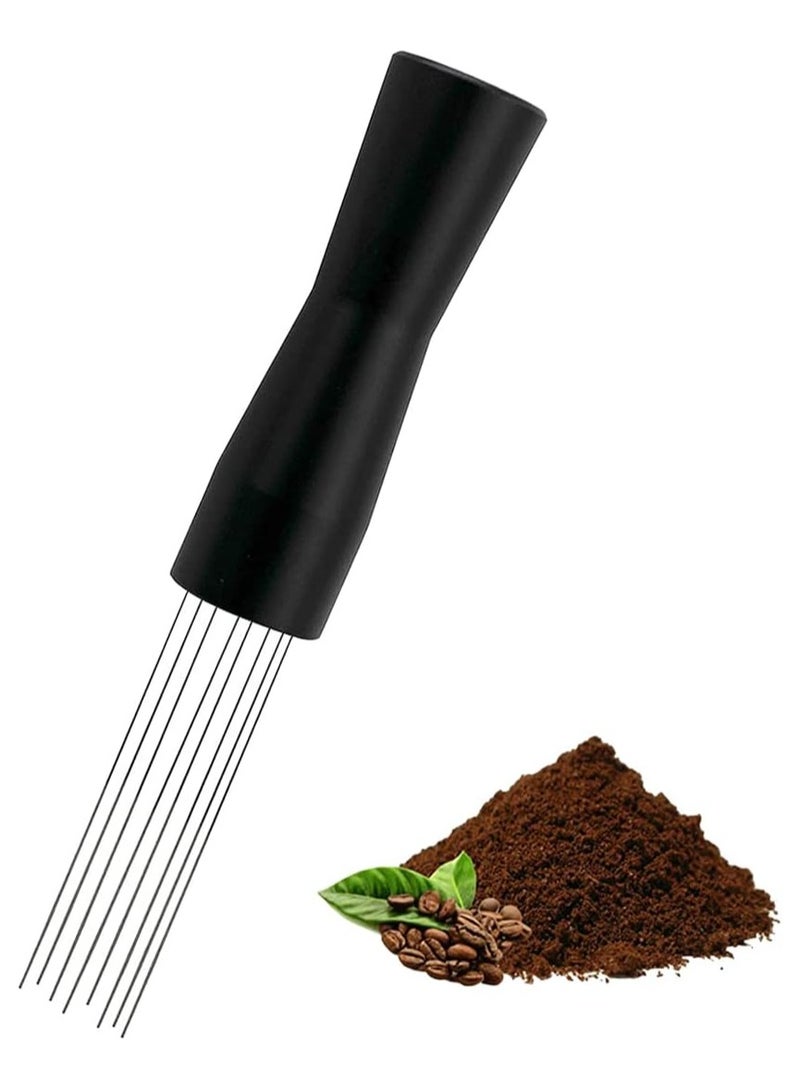 MIBRU Coffee Needle Pen Size Wdt Tool Espresso Distribution Tool Coffee Powder Stirrer With Aluminum Stand Black 14x2.5x2.5cm - Image 1