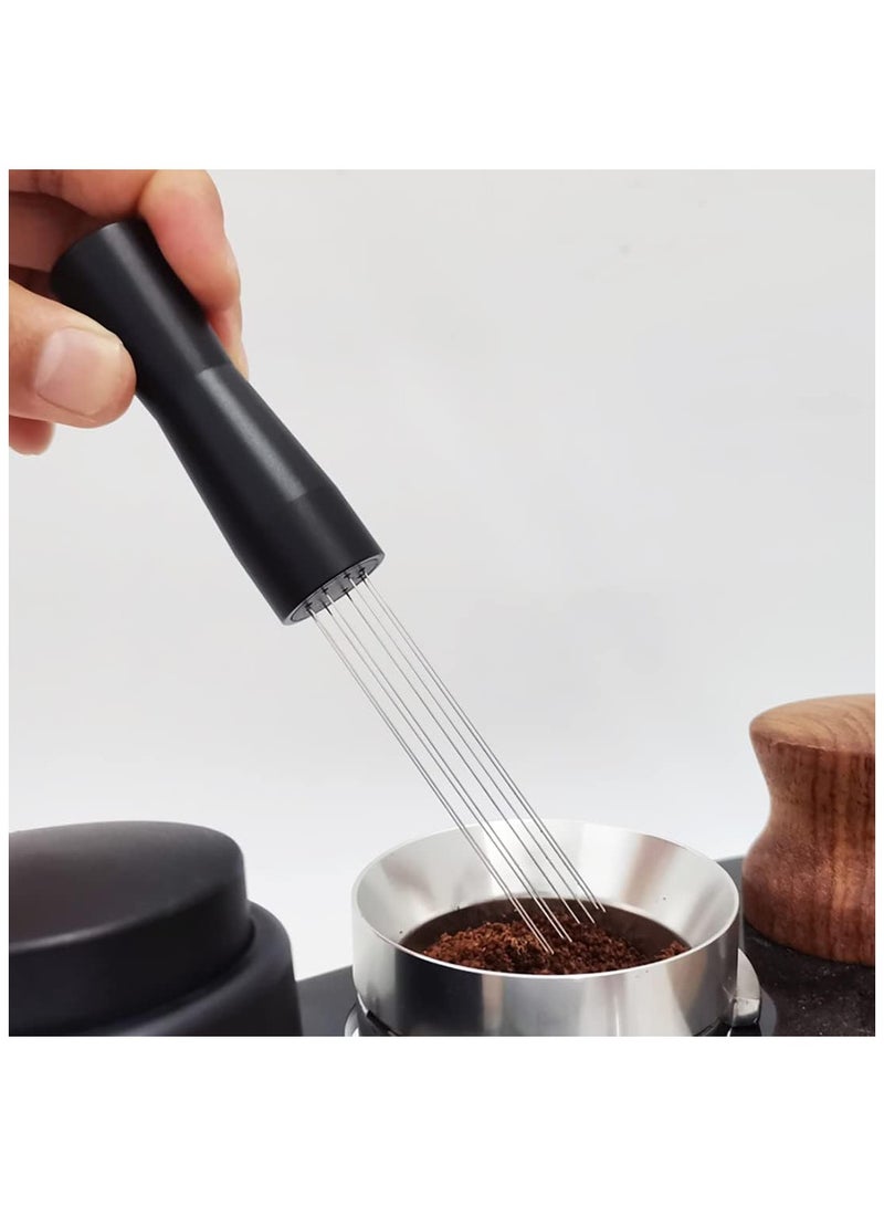 MIBRU Coffee Needle Pen Size Wdt Tool Espresso Distribution Tool Coffee Powder Stirrer With Aluminum Stand Black 14x2.5x2.5cm - Image 3