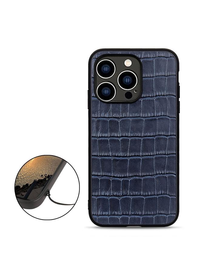 اس-توب جراب لهاتف iPhone 14 Pro مصنوع من جلد التمساح الأصلي - Image 2