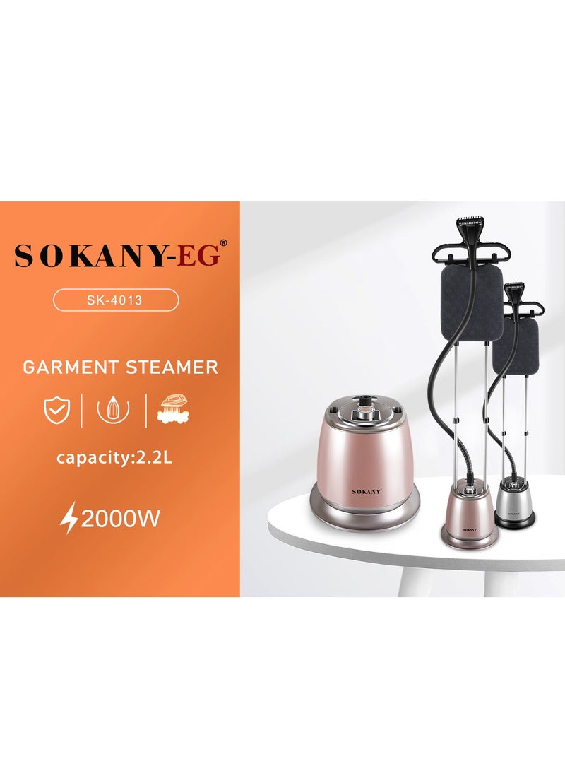 Steam ironing machine for clothes, 2000 watts, 2.2 liters- multi-color - Sokany SK-4013