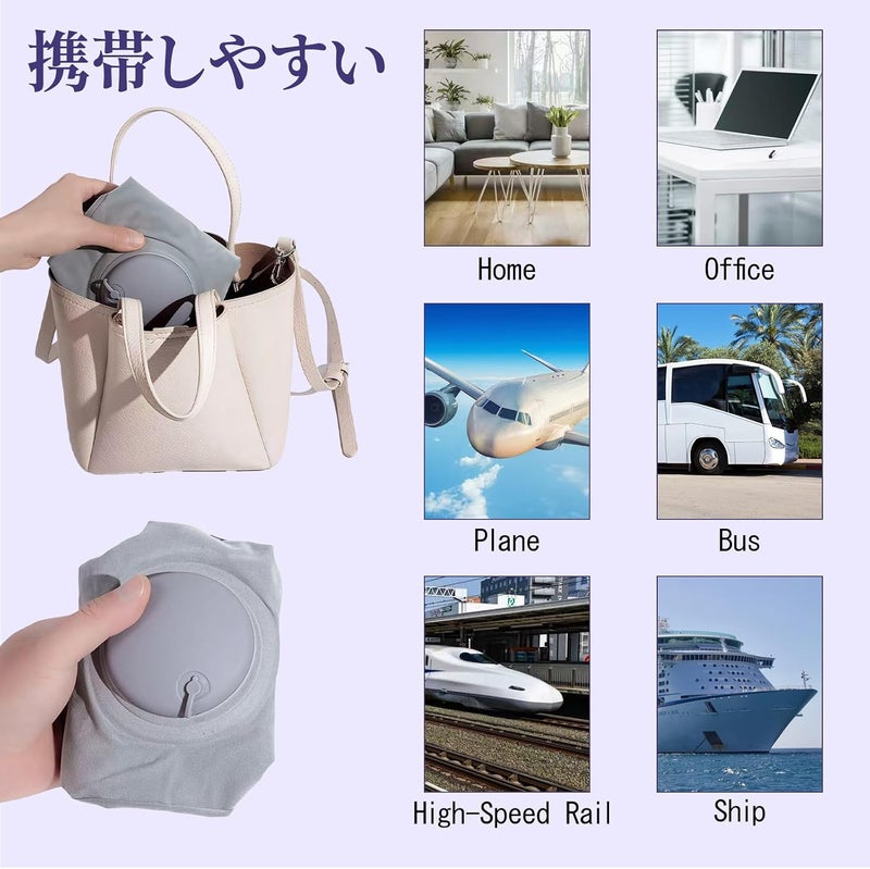 Inflatable Travel Foot Rest Pillow, Upgraded Built-in Press-Type Inflation Device, Soft Flocking Pillow, Flights Relax Cushion, Great for Cars, Home, Office, Trains, Airplane (Grey) - Image 4