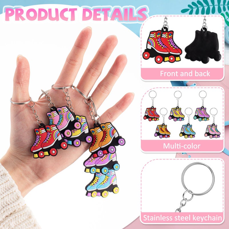 Ferreve 36 Pcs Roller Skate Keychain for Party Favors Roller Skating Supplies for 70s 80s 90s Hip Hop Disco Themed Birthday Party Decorations Gifts - Image 3