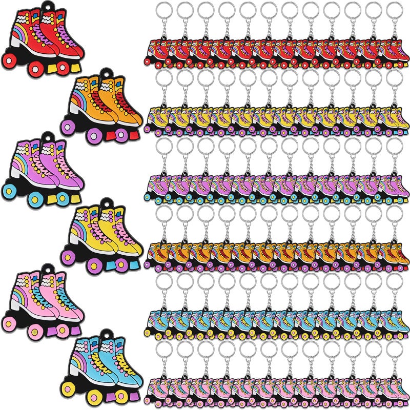 Ferreve 36 Pcs Roller Skate Keychain for Party Favors Roller Skating Supplies for 70s 80s 90s Hip Hop Disco Themed Birthday Party Decorations Gifts - Image 1