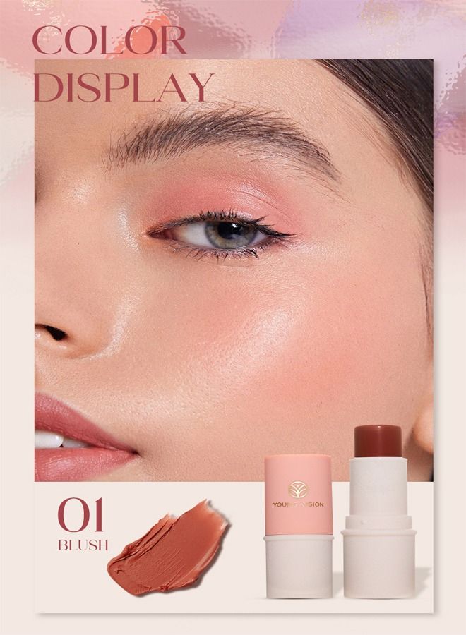 YOUNG VISION Multi-Functional Blush Highlight Stick,Matte Silky,Create The Natural Makeup No.01 - Image 2