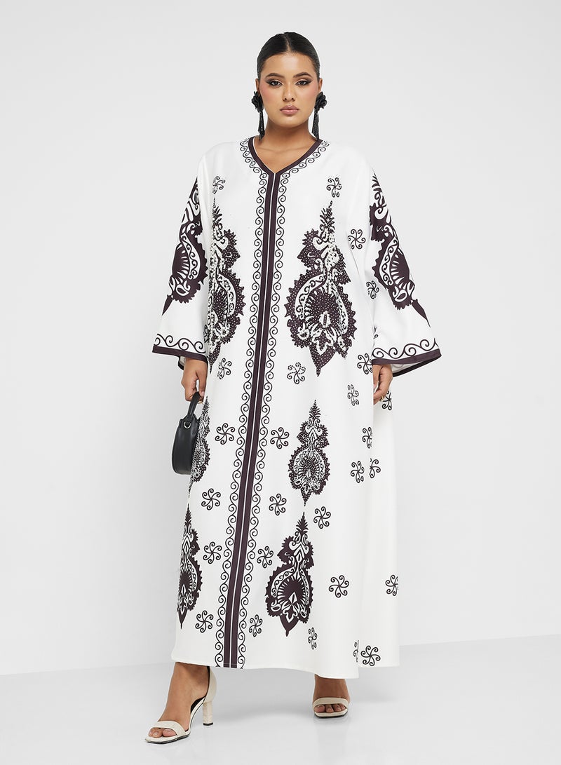 Khizana Plus size printed jalabiya  - Image 1